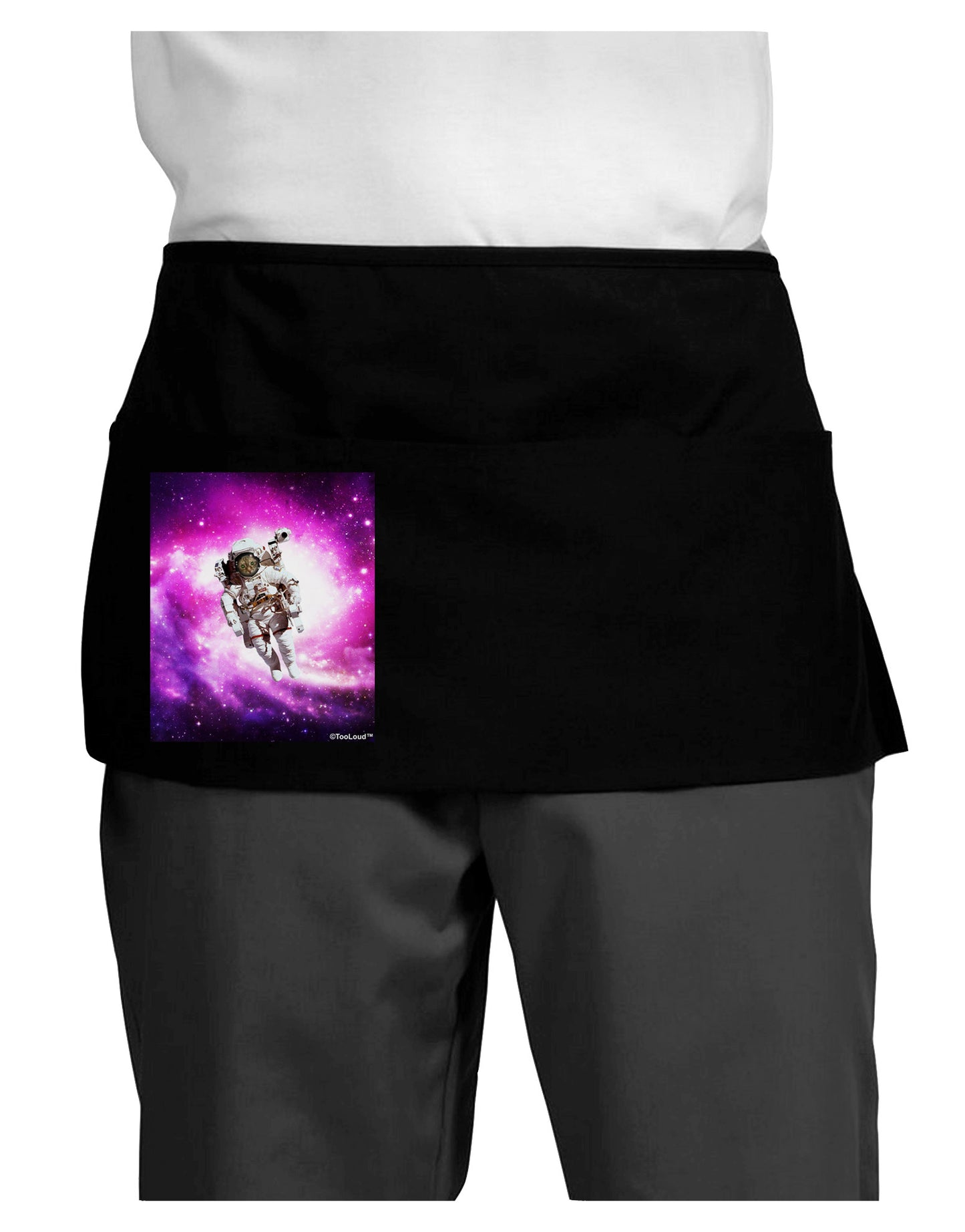 Astronaut Cat Dark Adult Mini Waist Apron, Server Apron-Mini Waist Apron-TooLoud-Black-One-Size-Davson Sales