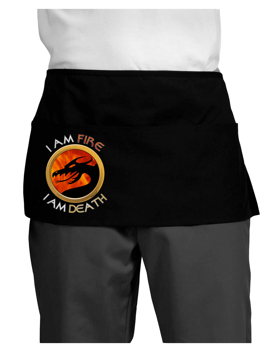 I Am Fire I Am Death Dark Adult Mini Waist Apron, Server Apron by TooLoud-Mini Waist Apron-TooLoud-Black-One-Size-Davson Sales