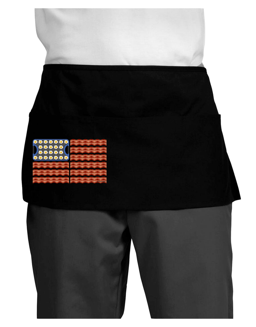 American Breakfast Flag - Bacon and Eggs Dark Adult Mini Waist Apron, Server Apron-Mini Waist Apron-TooLoud-Black-One-Size-Davson Sales