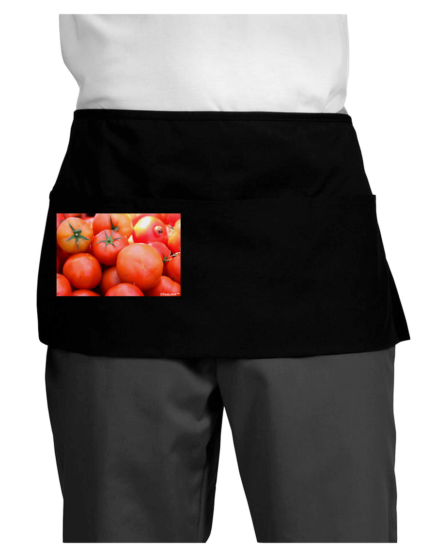 Buy Local Produce Tomatoes Dark Adult Mini Waist Apron, Server Apron-Mini Waist Apron-TooLoud-Black-One-Size-Davson Sales