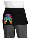 Rainbow Skeleton Ribcage with Heart Dark Adult Mini Waist Apron, Server Apron-Mini Waist Apron-TooLoud-Black-One-Size-Davson Sales