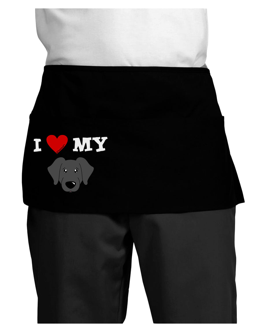 I Heart My - Cute Black Labrador Retriever Dog Dark Adult Mini Waist Apron, Server Apron by TooLoud-Mini Waist Apron-TooLoud-Black-One-Size-Davson Sales