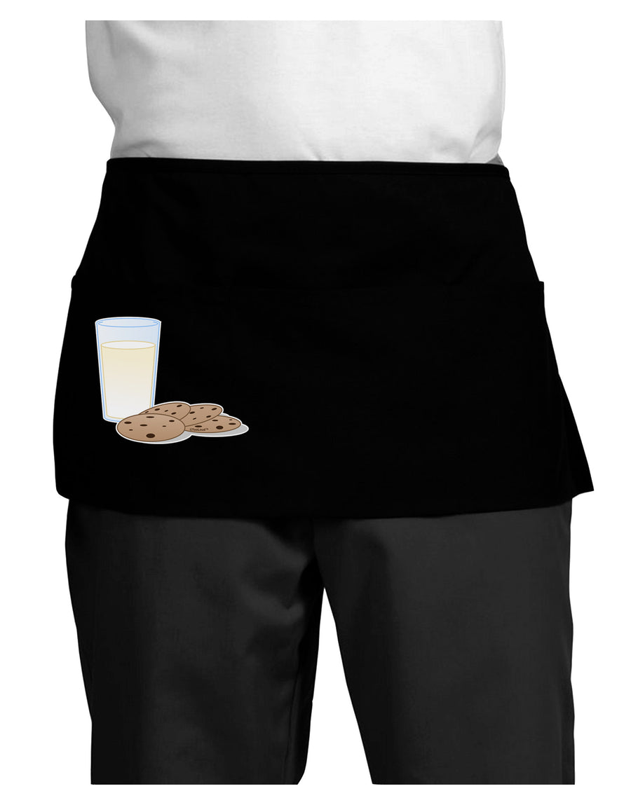 Milk and Cookies Design Dark Adult Mini Waist Apron, Server Apron-Mini Waist Apron-TooLoud-Black-One-Size-Davson Sales