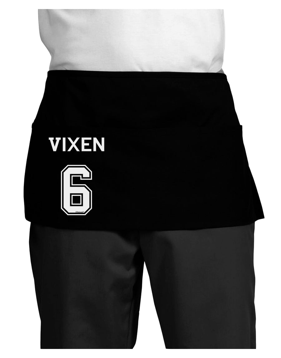 Reindeer Jersey - Vixen 6 Dark Adult Mini Waist Apron, Server Apron-Mini Waist Apron-TooLoud-Black-One-Size-Davson Sales