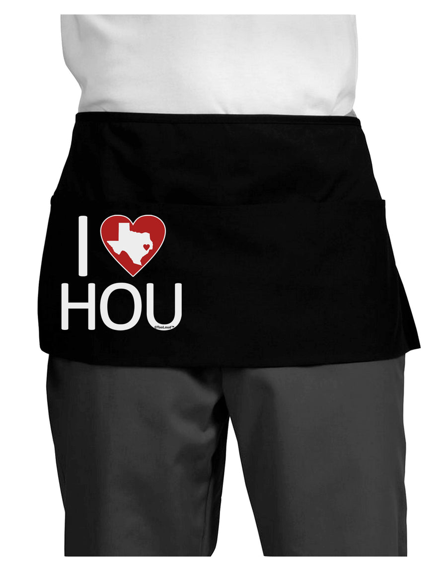 I Heart Houston Dark Adult Mini Waist Apron, Server Apron-Mini Waist Apron-TooLoud-Black-One-Size-Davson Sales