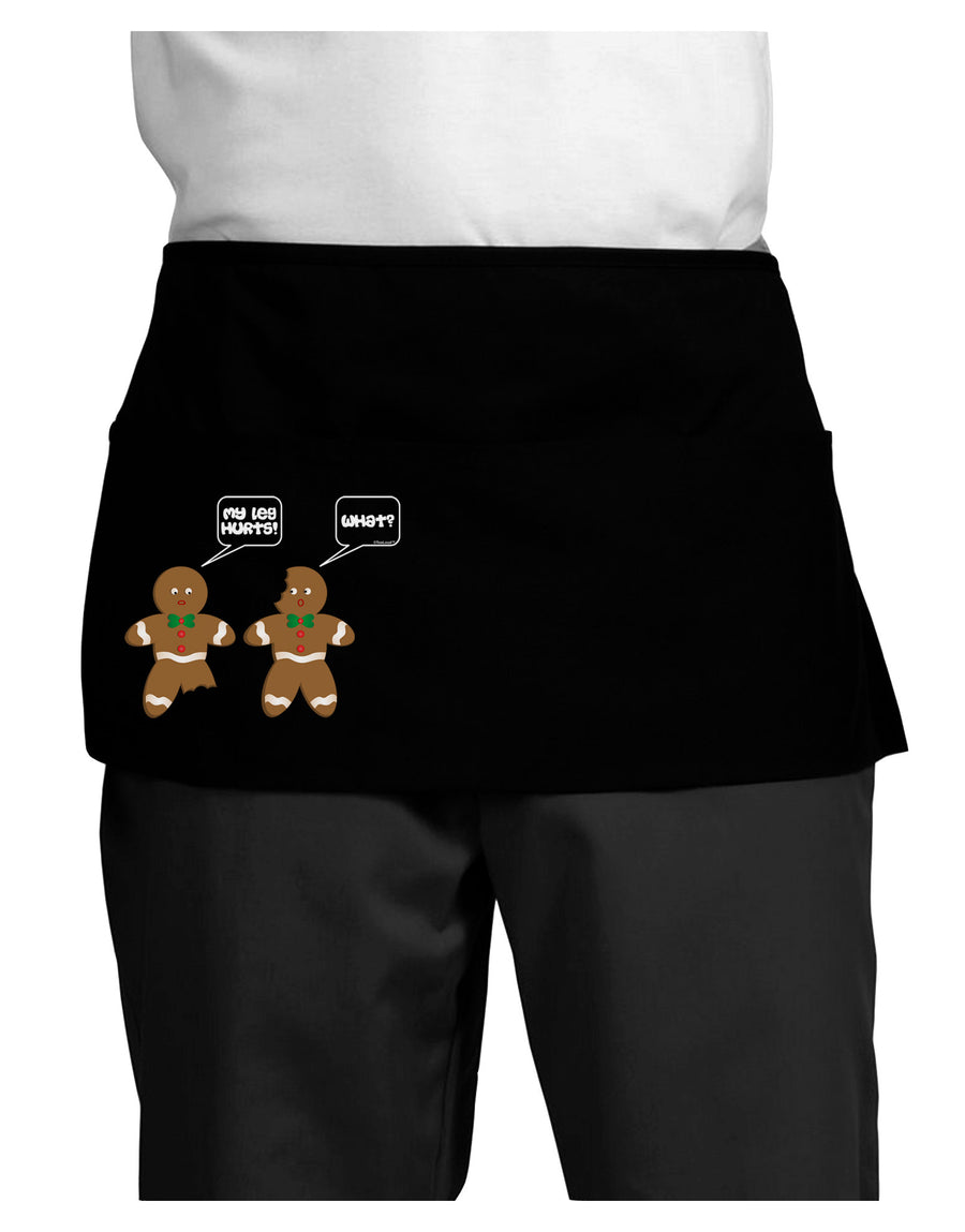 Funny Gingerbread Conversation Christmas Dark Adult Mini Waist Apron, Server Apron-Mini Waist Apron-TooLoud-Black-One-Size-Davson Sales