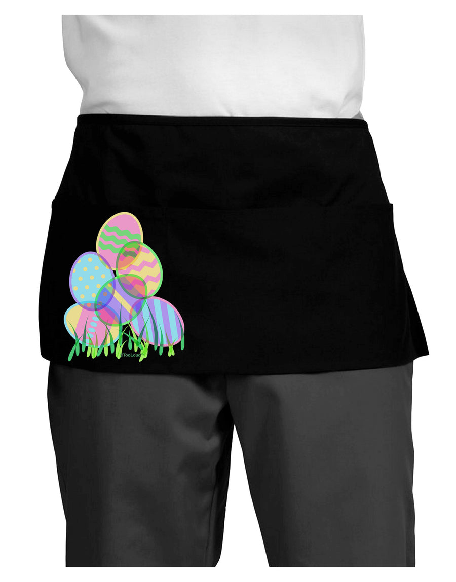 Gel Look Easter Eggs Dark Adult Mini Waist Apron, Server Apron-Mini Waist Apron-TooLoud-Black-One-Size-Davson Sales