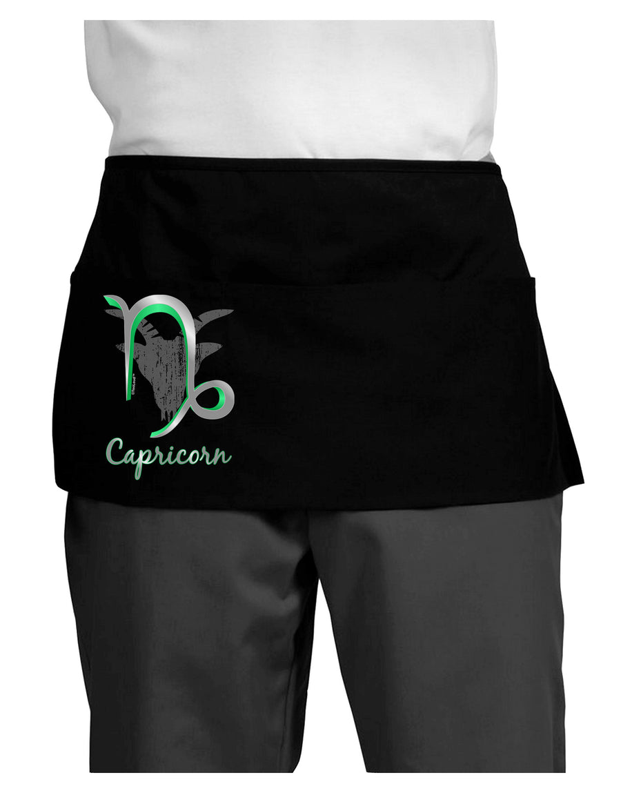 Capricorn Symbol Dark Adult Mini Waist Apron, Server Apron-Mini Waist Apron-TooLoud-Black-One-Size-Davson Sales