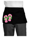 Cute Polka Dot Flip Flops - Pink and Green Dark Adult Mini Waist Apron, Server Apron-Mini Waist Apron-TooLoud-Black-One-Size-Davson Sales