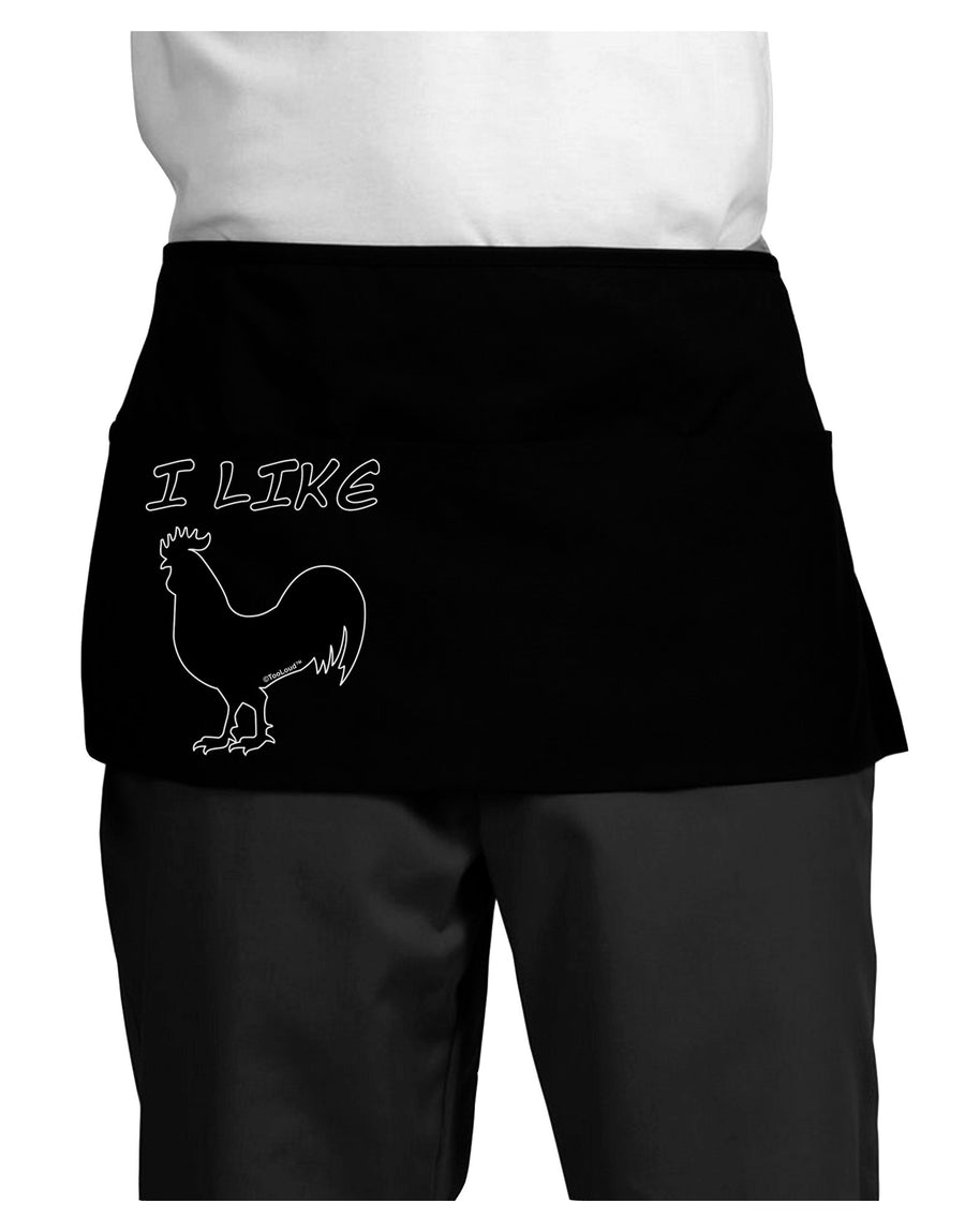 I Like Rooster Silhouette - Funny Dark Adult Mini Waist Apron, Server Apron by TooLoud-Mini Waist Apron-TooLoud-Black-One-Size-Davson Sales