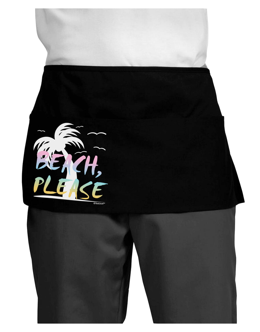 Beach Please - Summer Colors with Palm Trees Dark Adult Mini Waist Apron, Server Apron-Mini Waist Apron-TooLoud-Black-One-Size-Davson Sales