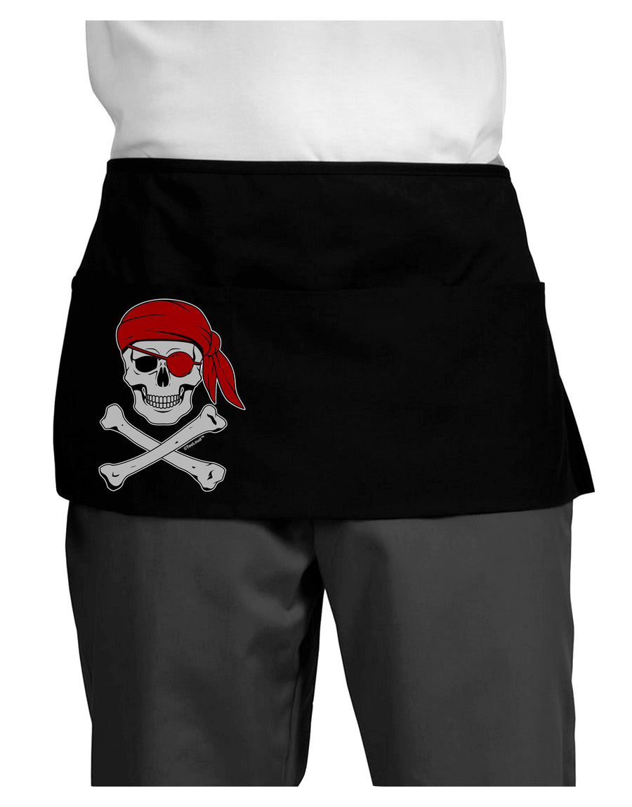 Pirate Skull Dark Adult Mini Waist Apron, Server Apron-Mini Waist Apron-TooLoud-Black-One-Size-Davson Sales