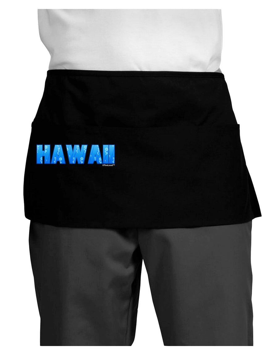 Hawaii Ocean Bubbles Dark Adult Mini Waist Apron, Server Apron by TooLoud-Mini Waist Apron-TooLoud-Black-One-Size-Davson Sales