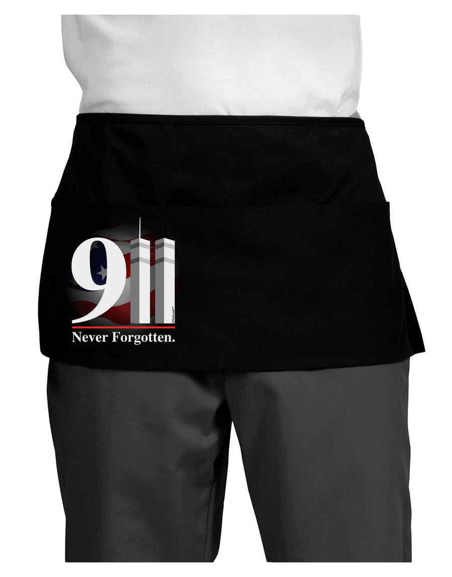 911 Never Forgotten Dark Adult Mini Waist Apron, Server Apron-Mini Waist Apron-TooLoud-Black-One-Size-Davson Sales