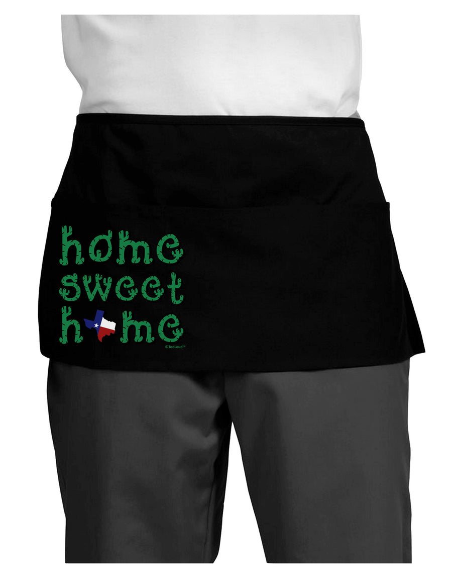 Home Sweet Home - Texas - Cactus and State Flag Dark Adult Mini Waist Apron, Server Apron by TooLoud-Mini Waist Apron-TooLoud-Black-One-Size-Davson Sales