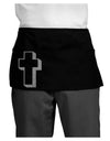 Simple Cross Design Glitter - Silver Dark Adult Mini Waist Apron, Server Apron by TooLoud-Mini Waist Apron-TooLoud-Black-One-Size-Davson Sales