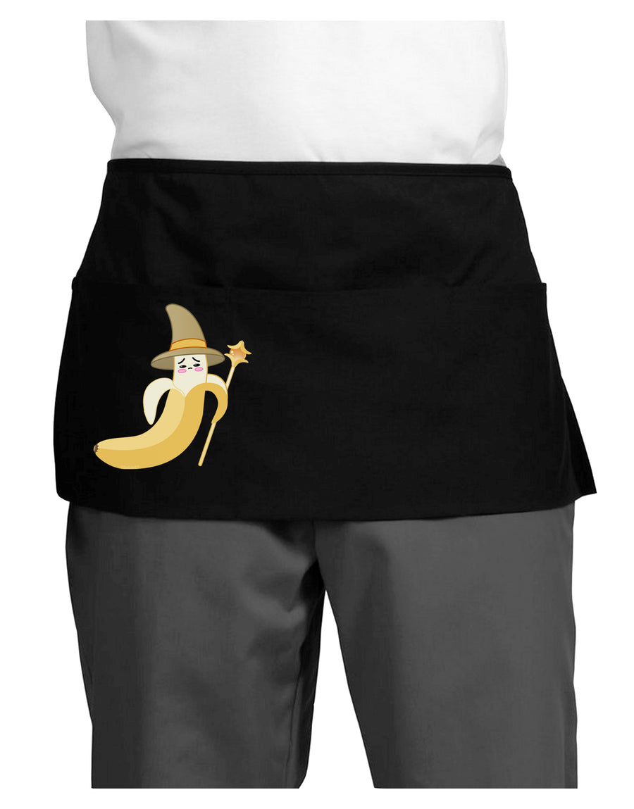 Ben Banana Wizard - Cute Fruit Halloween Dark Adult Mini Waist Apron, Server Apron-Mini Waist Apron-TooLoud-Black-One-Size-Davson Sales