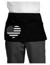 American Flag Heart Design - Stamp Style Dark Adult Mini Waist Apron, Server Apron by TooLoud-Mini Waist Apron-TooLoud-Black-One-Size-Davson Sales