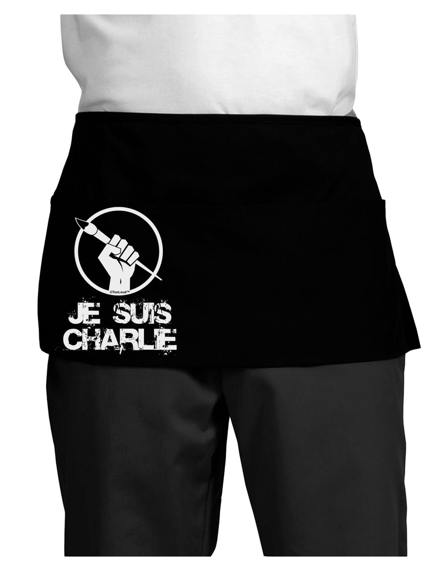 Je Suis Charlie Dark Adult Mini Waist Apron, Server Apron-Mini Waist Apron-TooLoud-Black-One-Size-Davson Sales