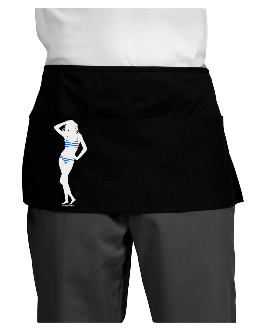 Stripes Bikini Shadow Dark Adult Mini Waist Apron, Server Apron by TooLoud-Mini Waist Apron-TooLoud-Black-One-Size-Davson Sales