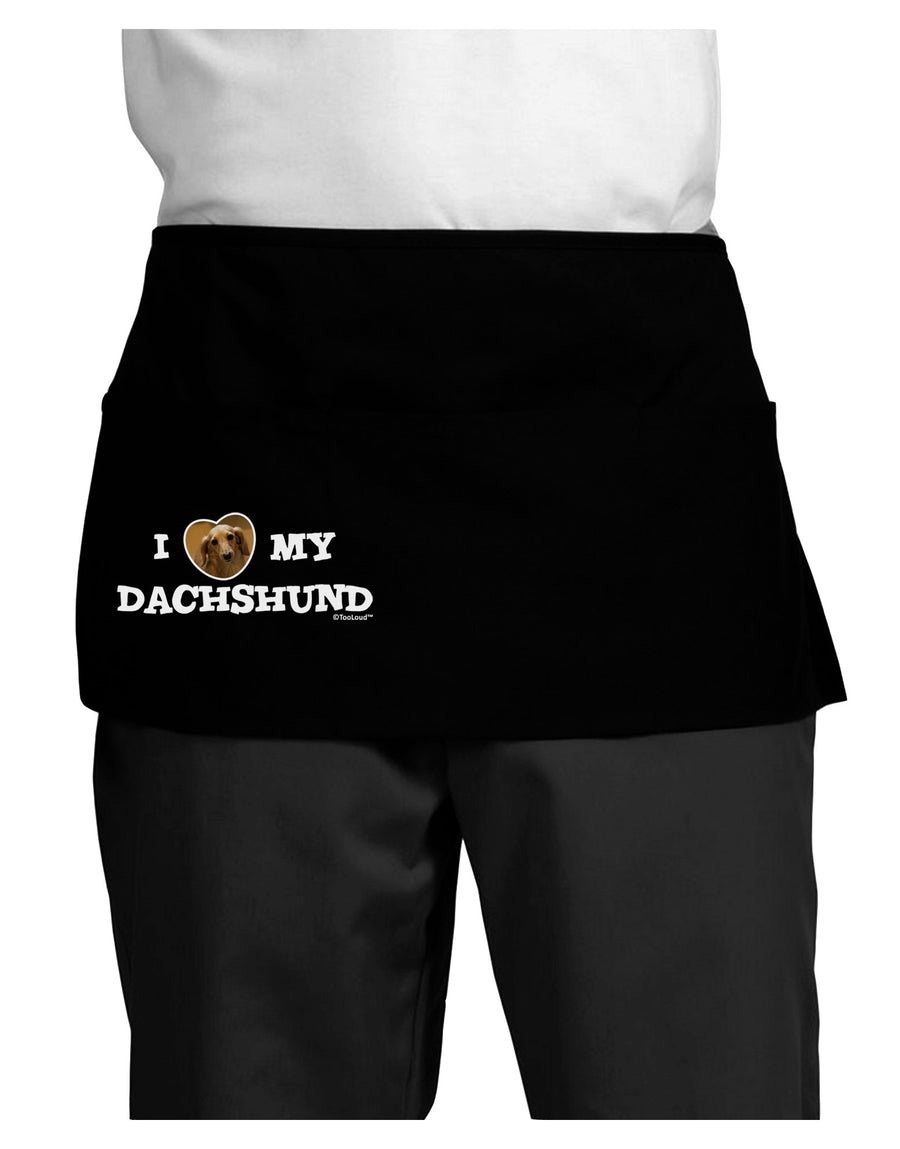 I Heart My Dachshund Dark Adult Mini Waist Apron, Server Apron by TooLoud-Mini Waist Apron-TooLoud-Black-One-Size-Davson Sales