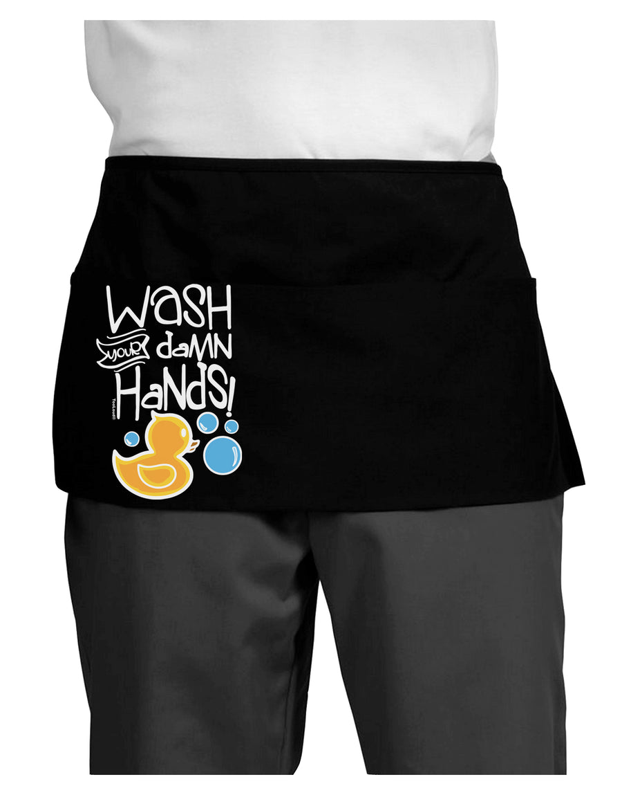 Wash your Damn Hands Dark Dark Adult Mini Waist Apron-Aprons - Waist-TooLoud-Black-One-Size-Davson Sales
