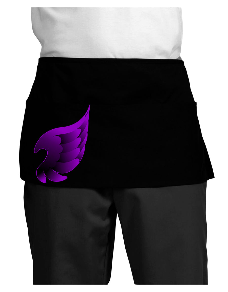 Cute Single Dark Angel Wing Black and Purple Dark Adult Mini Waist Apron, Server Apron-Mini Waist Apron-TooLoud-Black-One-Size-Davson Sales