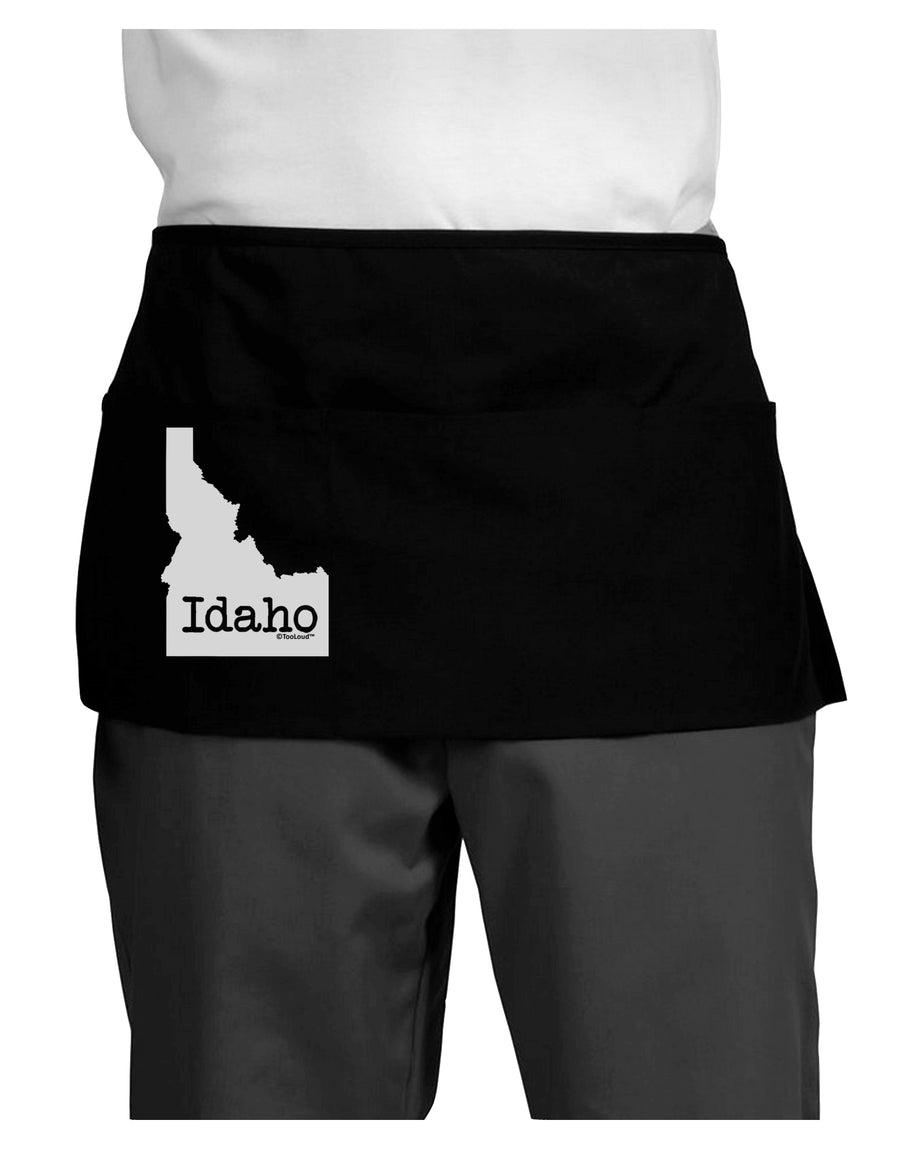 Idaho - United States Shape Dark Adult Mini Waist Apron, Server Apron by TooLoud-Mini Waist Apron-TooLoud-Black-One-Size-Davson Sales