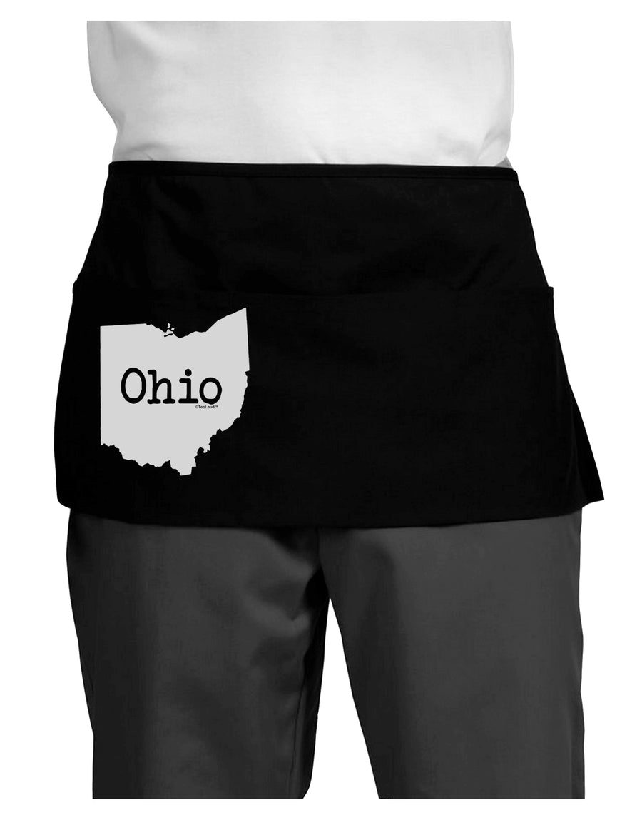 Ohio - United States Shape Dark Adult Mini Waist Apron, Server Apron by TooLoud-Mini Waist Apron-TooLoud-Black-One-Size-Davson Sales