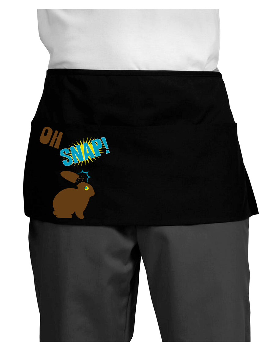 TooLoud Oh Snap Chocolate Easter Bunny Dark Adult Mini Waist Apron, Server Apron-Mini Waist Apron-TooLoud-Black-One-Size-Davson Sales