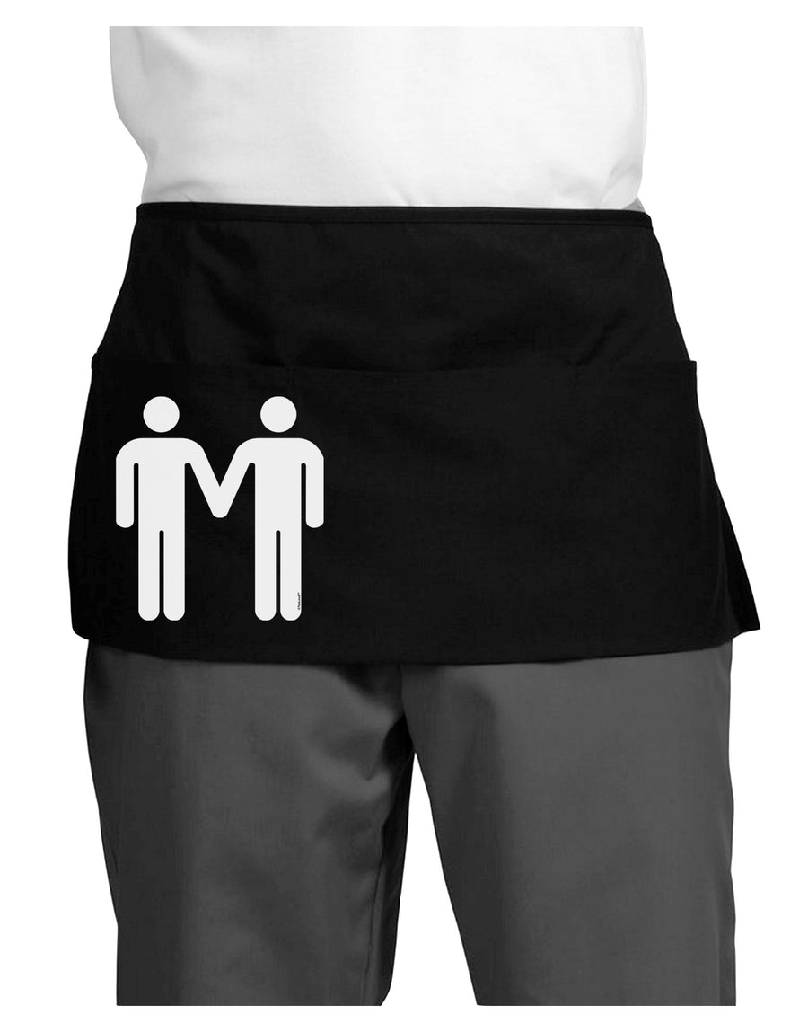 Gay Men Holding Hands Symbol Dark Adult Mini Waist Apron, Server Apron-Mini Waist Apron-TooLoud-Black-One-Size-Davson Sales