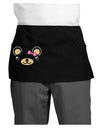Kyu-T Ears - Beartholomea Girl Teddy Bear Dark Adult Mini Waist Apron, Server Apron-Mini Waist Apron-TooLoud-Black-One-Size-Davson Sales