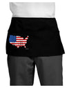 United States Cutout - American Flag Distressed Dark Adult Mini Waist Apron, Server Apron by TooLoud-Mini Waist Apron-TooLoud-Black-One-Size-Davson Sales