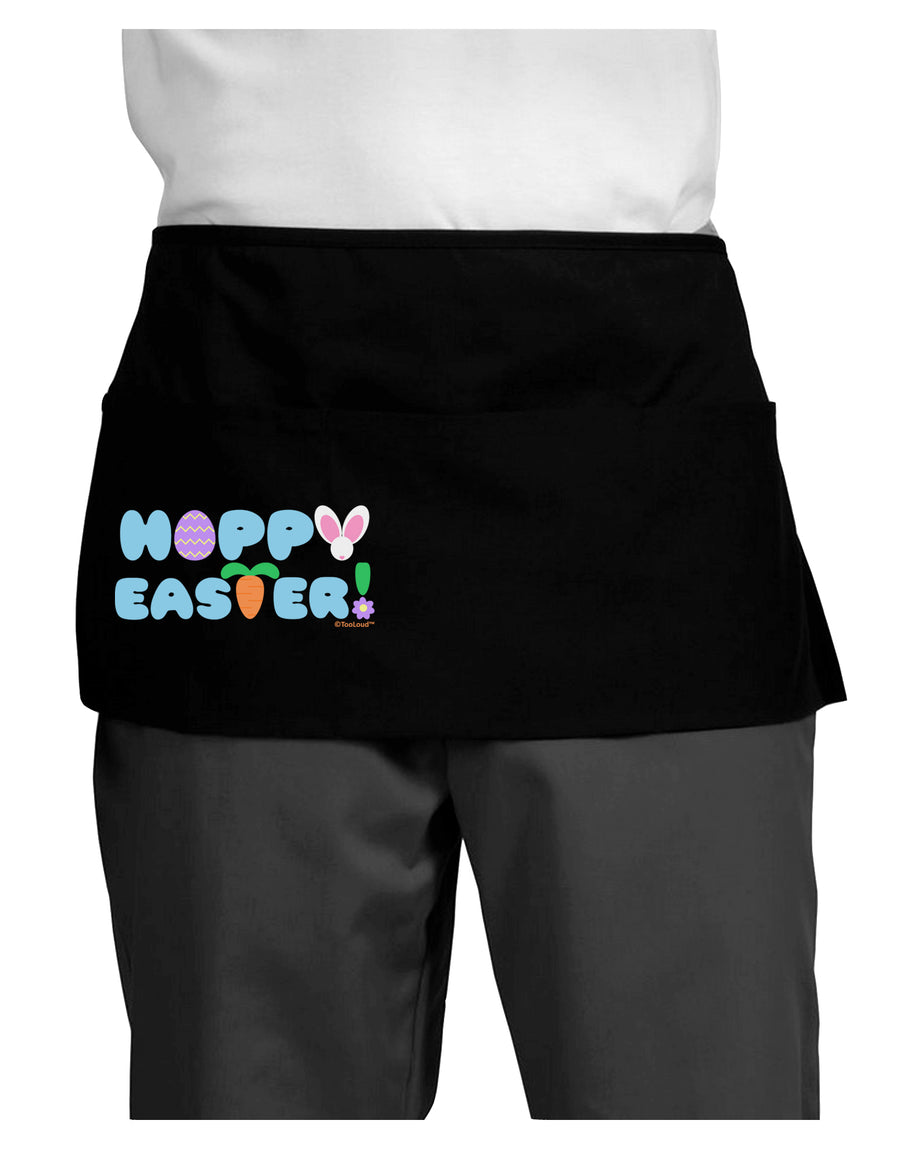 Cute Decorative Hoppy Easter Design Dark Adult Mini Waist Apron, Server Apron by TooLoud-Mini Waist Apron-TooLoud-Black-One-Size-Davson Sales