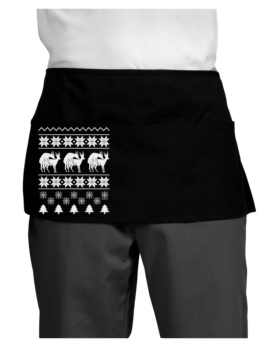 Humping Gay Reindeer Dark Adult Mini Waist Apron, Server Apron-Mini Waist Apron-TooLoud-Black-One-Size-Davson Sales