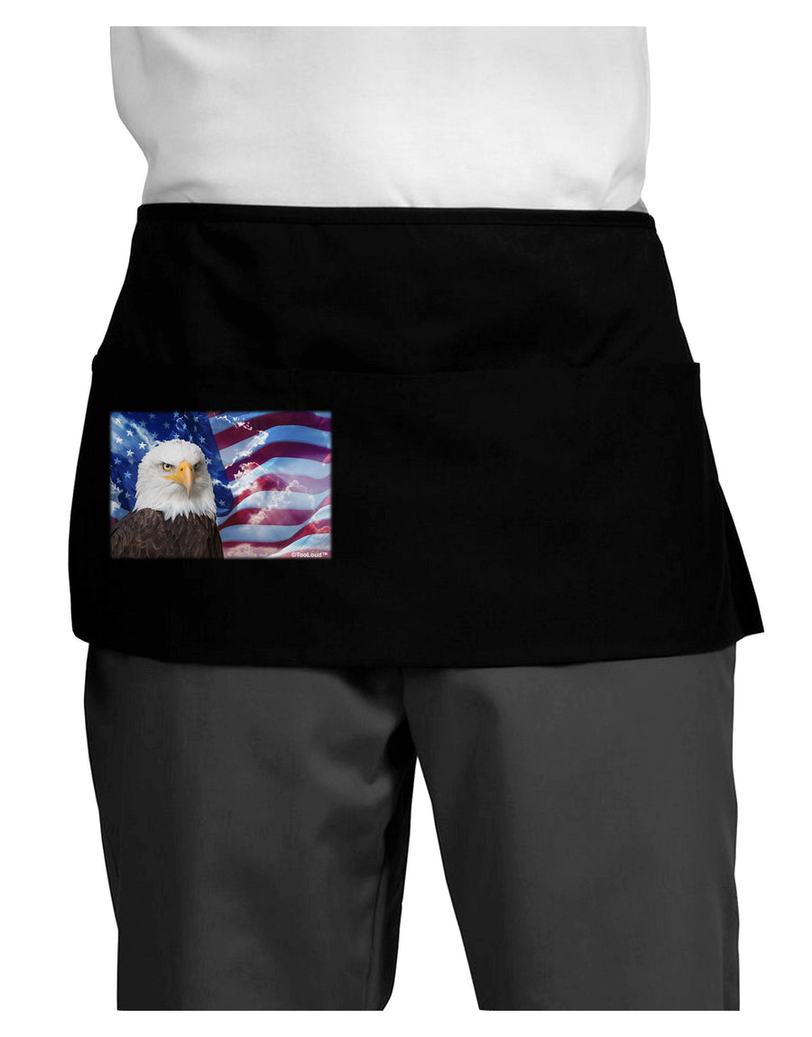 All American Eagle Dark Adult Mini Waist Apron, Server Apron-Mini Waist Apron-TooLoud-Black-One-Size-Davson Sales