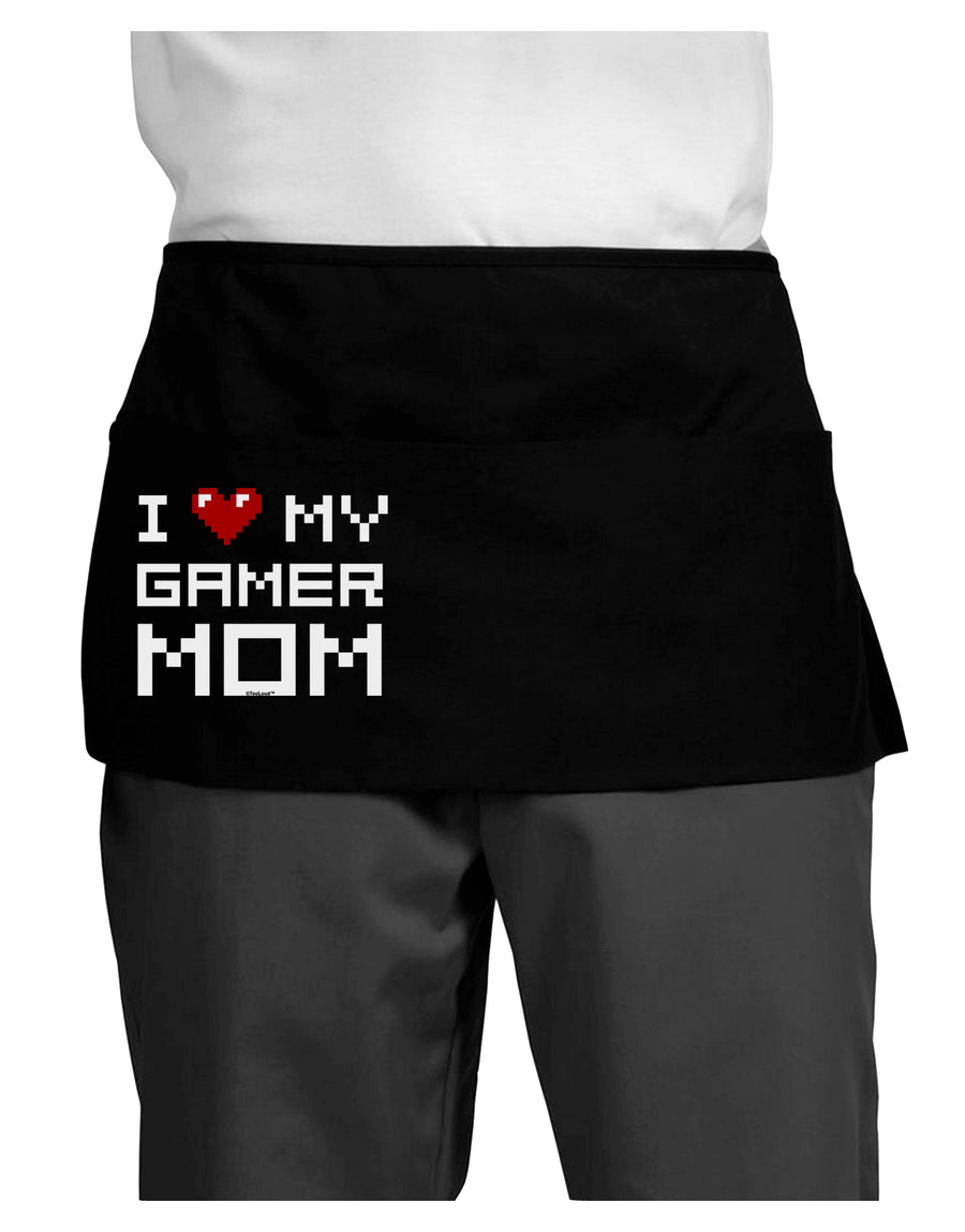 I Heart My Gamer Mom Dark Adult Mini Waist Apron, Server Apron by TooLoud-Mini Waist Apron-TooLoud-Black-One-Size-Davson Sales