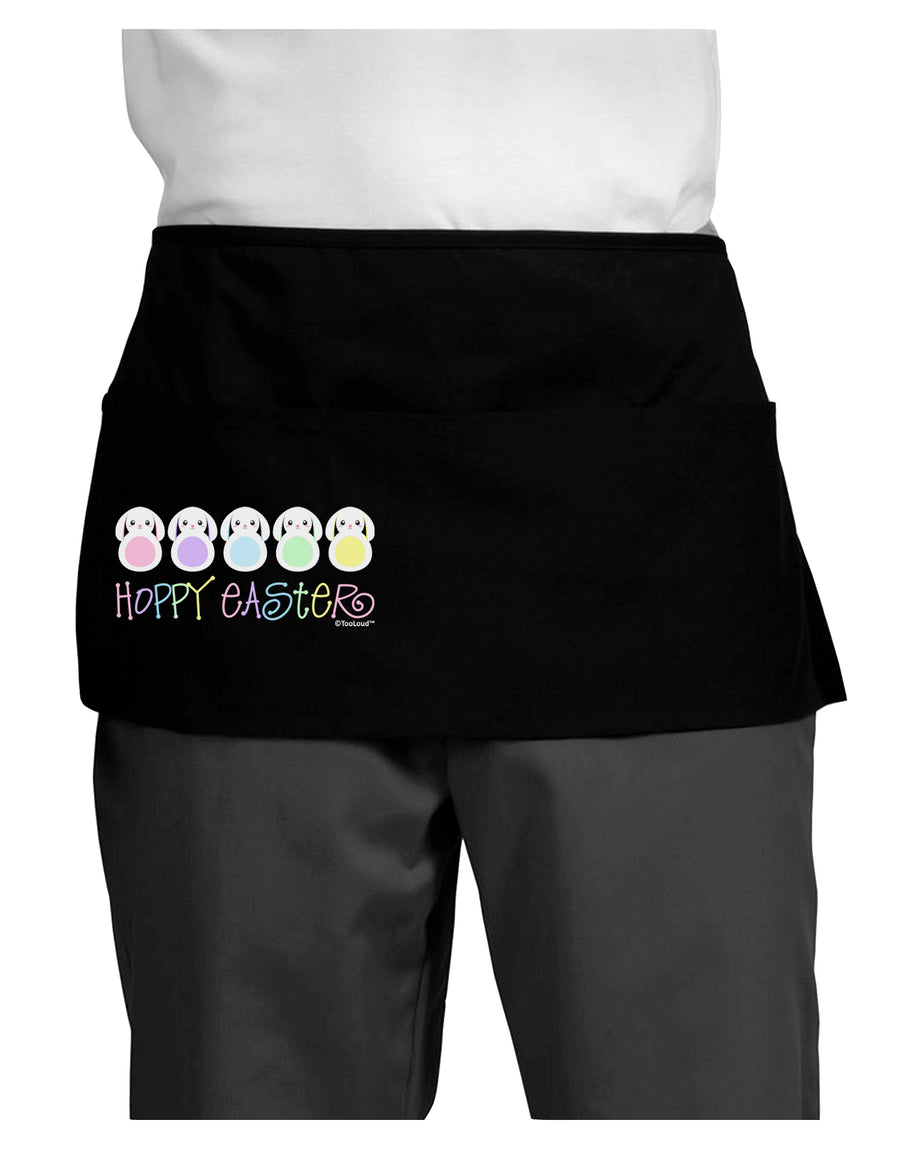 Cute Pastel Bunnies - Hoppy Easter Dark Adult Mini Waist Apron, Server Apron by TooLoud-Mini Waist Apron-TooLoud-Black-One-Size-Davson Sales