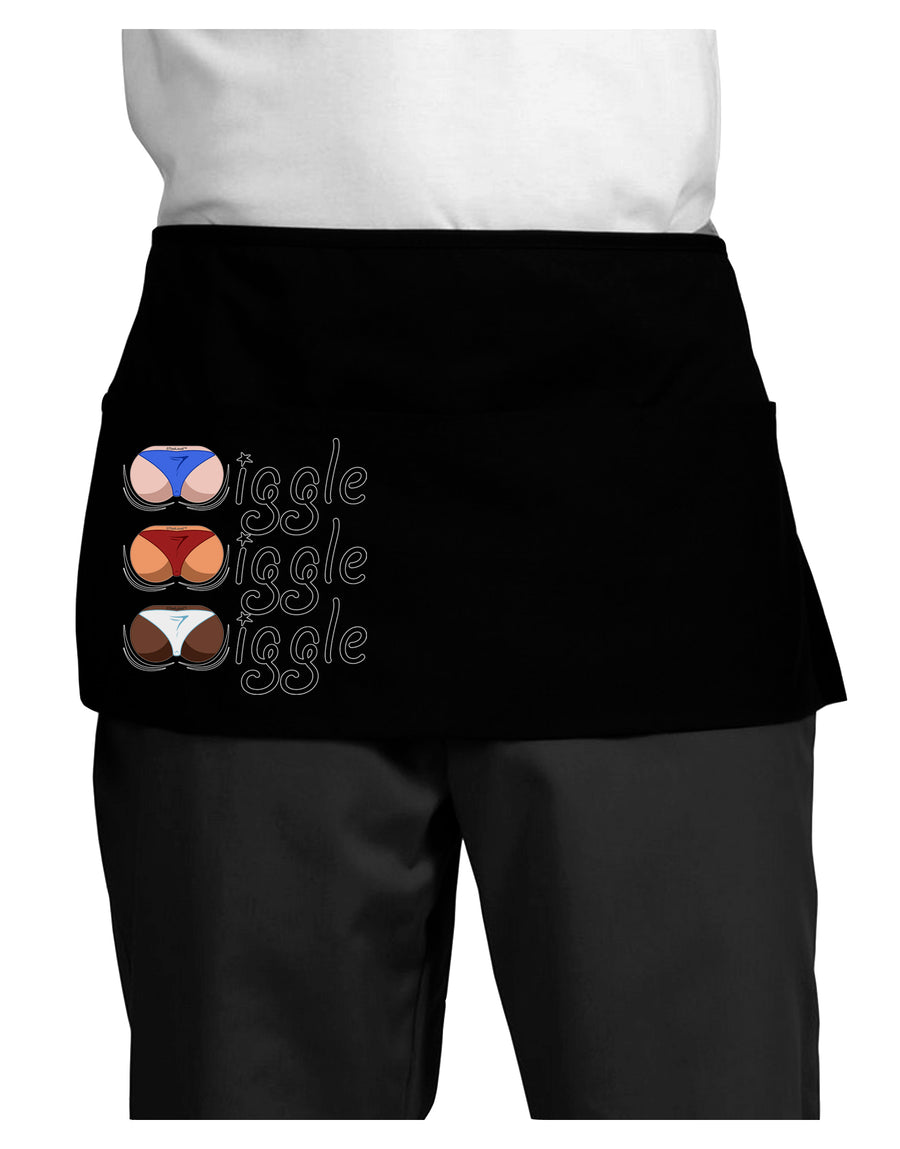 Wiggle Wiggle Wiggle - Twerk Color Dark Adult Mini Waist Apron, Server Apron-Mini Waist Apron-TooLoud-Black-One-Size-Davson Sales