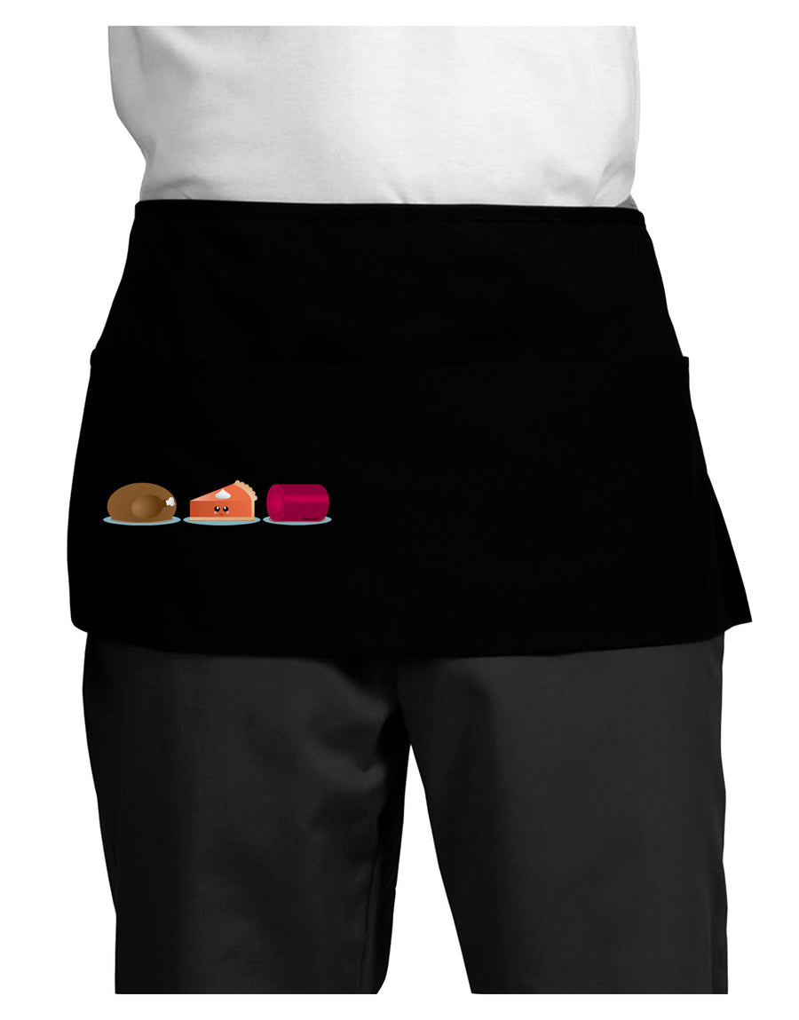 Cute Thanksgiving Food Dark Adult Mini Waist Apron, Server Apron-Mini Waist Apron-TooLoud-Black-One-Size-Davson Sales