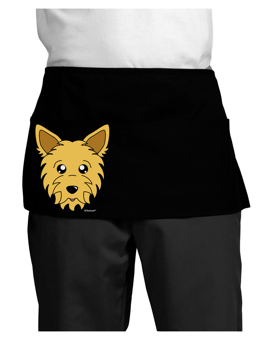 Cute Yorkshire Terrier Yorkie Dog Dark Adult Mini Waist Apron, Server Apron by TooLoud-Mini Waist Apron-TooLoud-Black-One-Size-Davson Sales