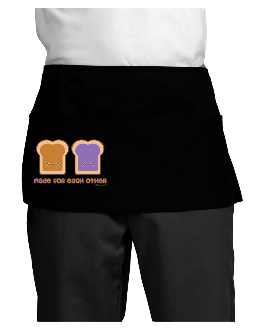 Cute PB and J Design - Made for Each Other Dark Adult Mini Waist Apron, Server Apron by TooLoud-Mini Waist Apron-TooLoud-Black-One-Size-Davson Sales