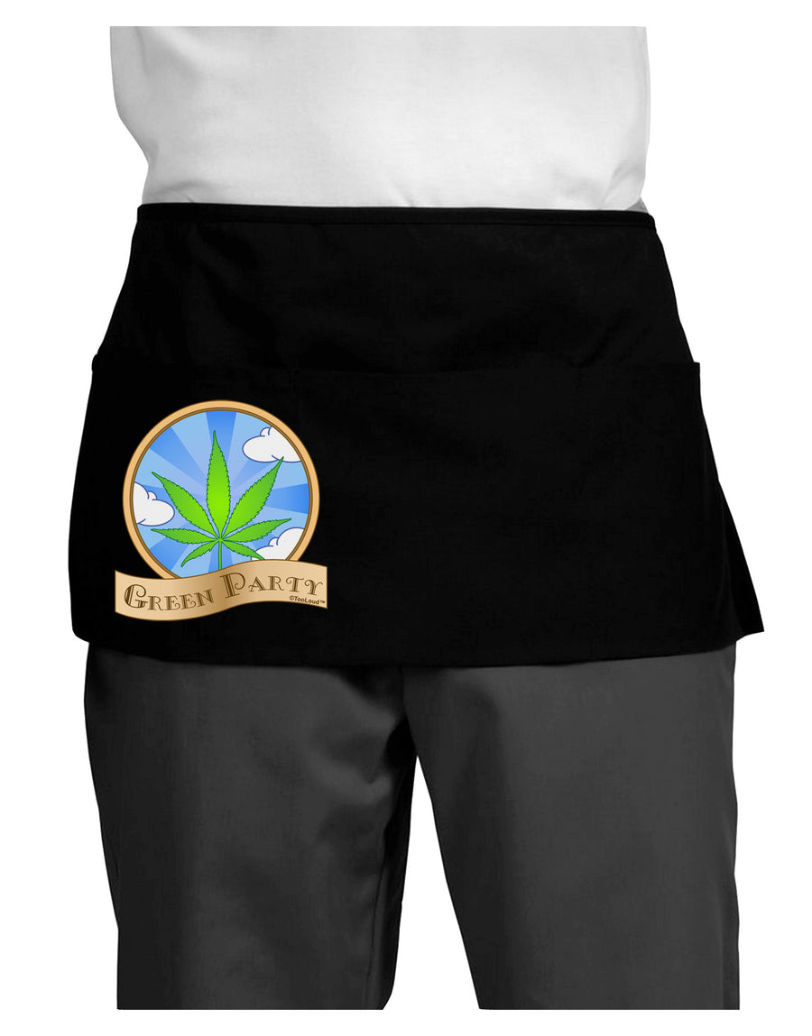 Green Party Symbol Dark Adult Mini Waist Apron, Server Apron-Mini Waist Apron-TooLoud-Black-One-Size-Davson Sales