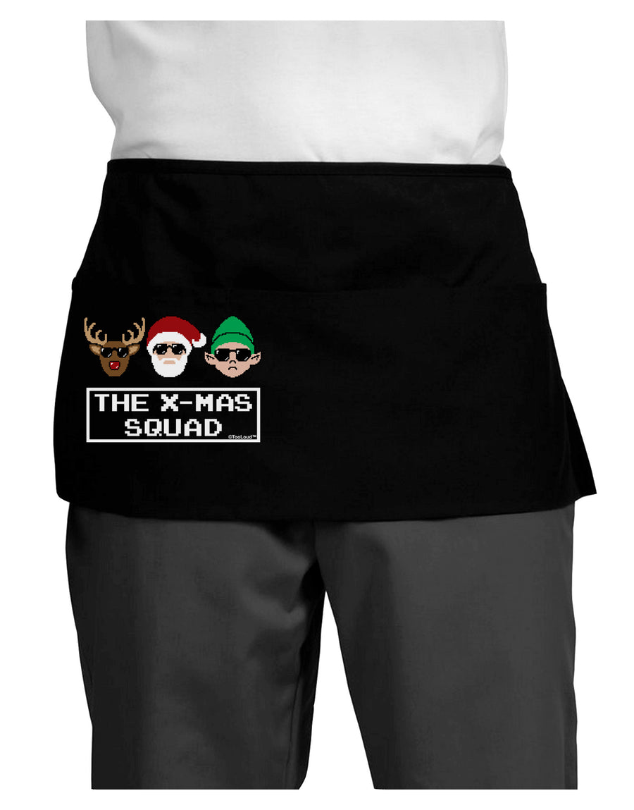 The X-mas Squad Text Dark Adult Mini Waist Apron, Server Apron-Mini Waist Apron-TooLoud-Black-One-Size-Davson Sales