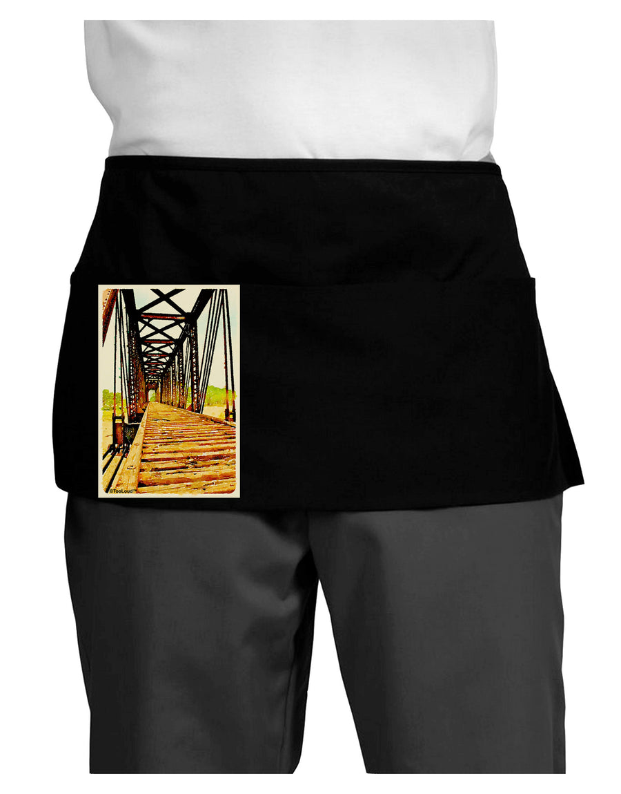 Colorado Bridge Watercolor Dark Adult Mini Waist Apron, Server Apron-Mini Waist Apron-TooLoud-Black-One-Size-Davson Sales