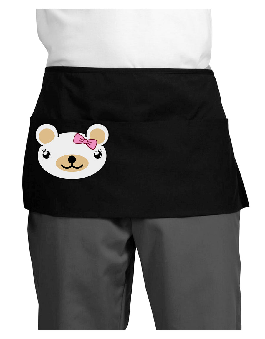 Kyu-T Head - Day Beartholomea Girl Teddy Bear Dark Adult Mini Waist Apron, Server Apron-Mini Waist Apron-TooLoud-Black-One-Size-Davson Sales