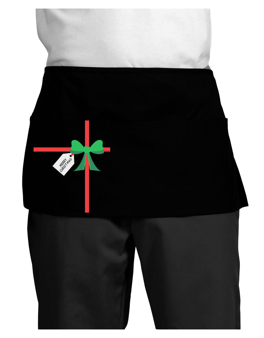 Merry Christmas Present Gift Dark Adult Mini Waist Apron, Server Apron-Mini Waist Apron-TooLoud-Black-One-Size-Davson Sales