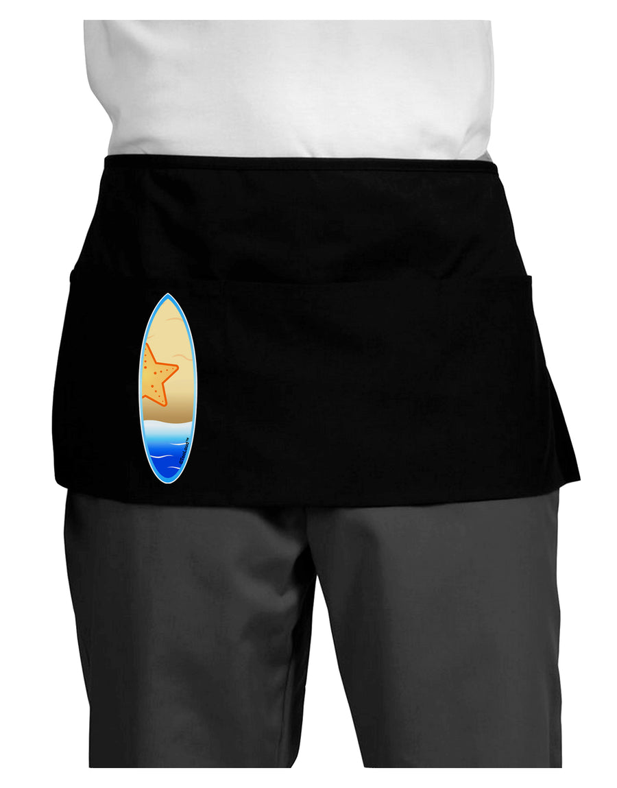 Starfish Surfboard Dark Adult Mini Waist Apron, Server Apron by TooLoud-Mini Waist Apron-TooLoud-Black-One-Size-Davson Sales