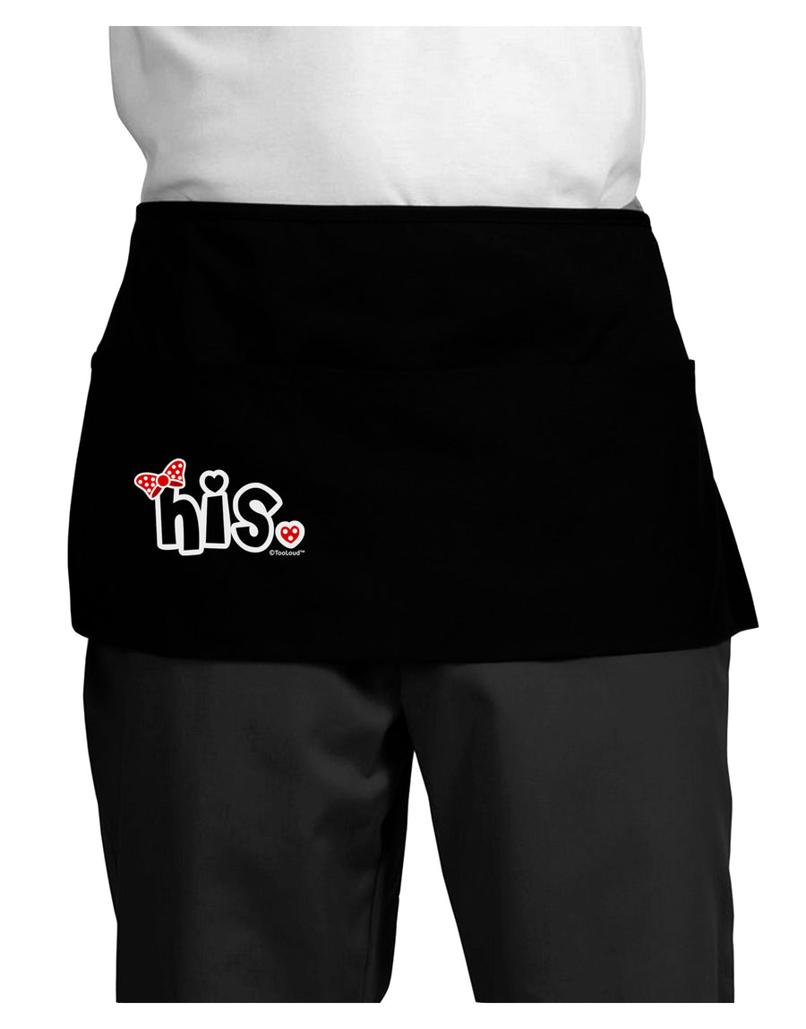 Matching His and Hers Design - His - Red Bow Dark Adult Mini Waist Apron, Server Apron by TooLoud-Mini Waist Apron-TooLoud-Black-One-Size-Davson Sales