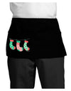 Cute Hanging Christmas Stockings Dark Adult Mini Waist Apron, Server Apron by TooLoud-Mini Waist Apron-TooLoud-Black-One-Size-Davson Sales